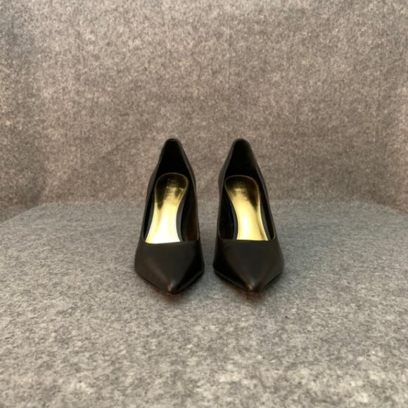 Lauren Ralph Lauren Sarina Women's Black Leather Heel Pointed Toe Pump Shoes - Picture 7 of 13